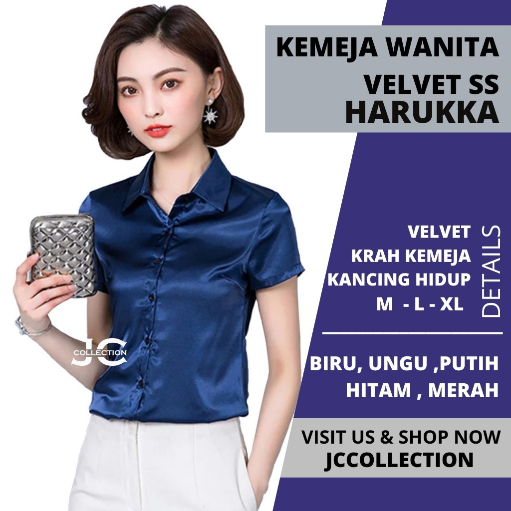 Kemeja lengan pendek wanita Gaya Korea Harukka / Atasan Woman Shirt Korean Style Kemeja -JCCollections