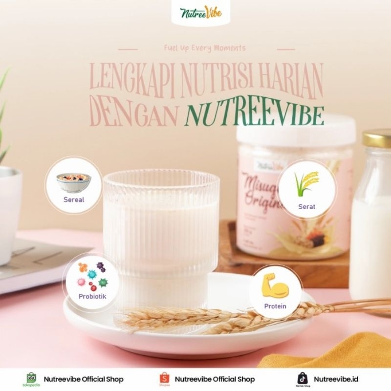 Meal Replacement Rendah Kalori | Nutreevibe Misugaru Original | Korean Multi Grain Powder Drink | 10
