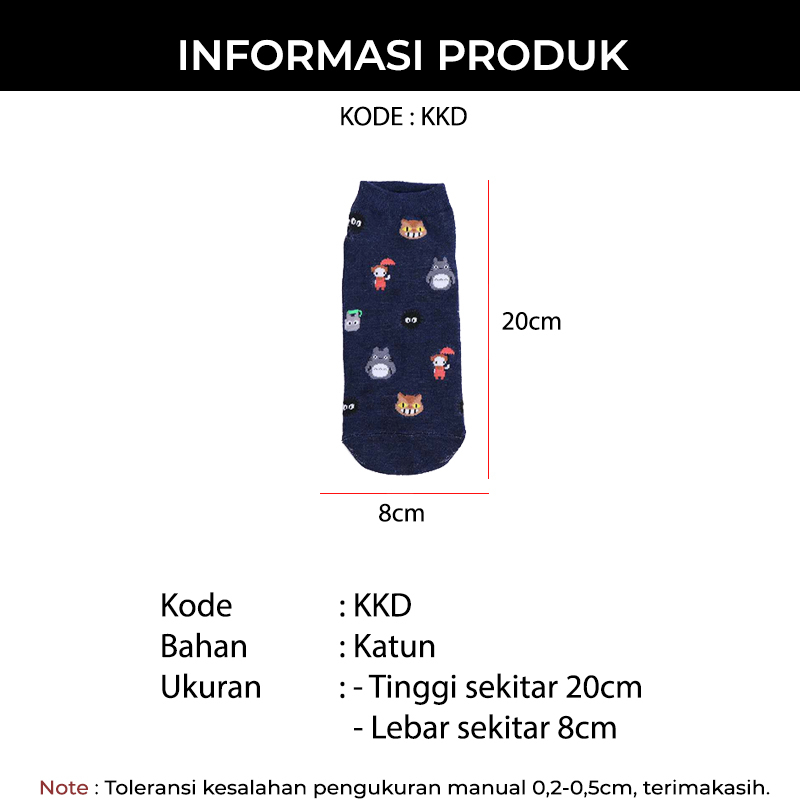 [READY STOK JAKARTA] Kaos kaki karakter kartun Totoro bahan katun import KKD