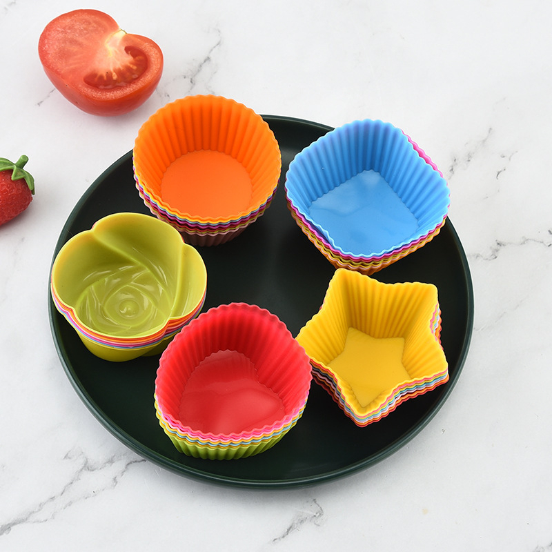 MMM Cetakan Kue Puding Coklat Silikon 1Pcs Partisi Bento Sekat Silikon Tebal Bekal Anak BPA Free Hiasan Makanan Bento Silicone Cup Bekal Anak Cetakan Cupcake Muffin Baking Premium Import