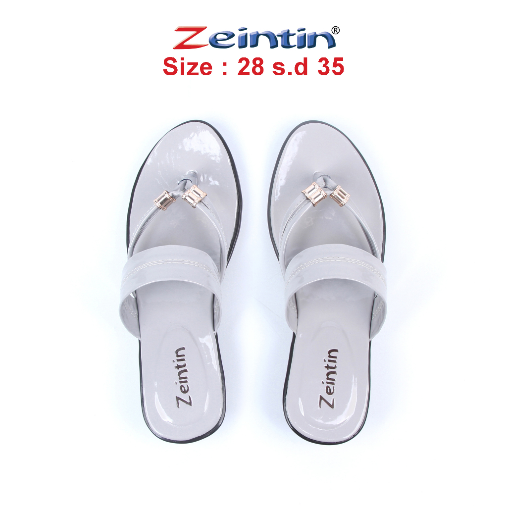 Zeintin - Sandal Anak Wanita Perempuan Kulit Sintetis Sandal Anak Sandal Flat Sandal Kasual Formal Original Zeintin TS