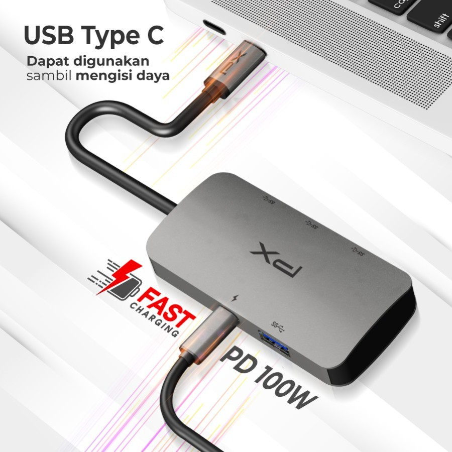 PX Hub Converter USB Type C 3.1 Macbook Laptop to USB 5 in 1 UCH50