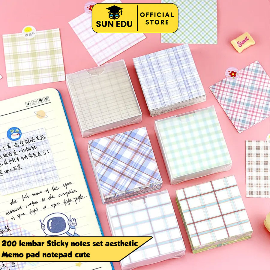 

200 lembar Sticky notes set aesthetic/ Memo pad/ notepad cute