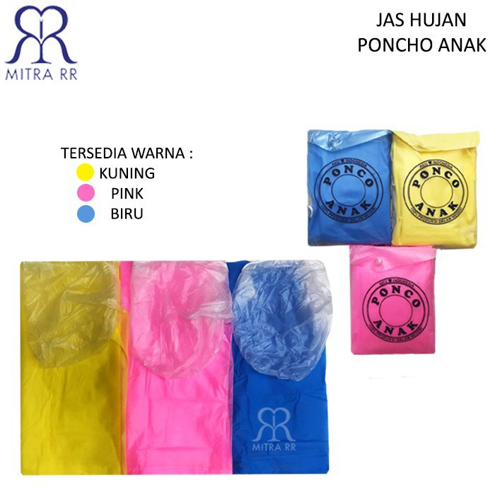 Jas Hujan Anak Ponco Raincoat Karet