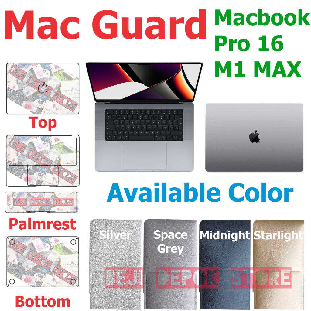 Macbook Pro 16 M1 MAX A2485 Skin Protector Palmrest Palmguard Macguard