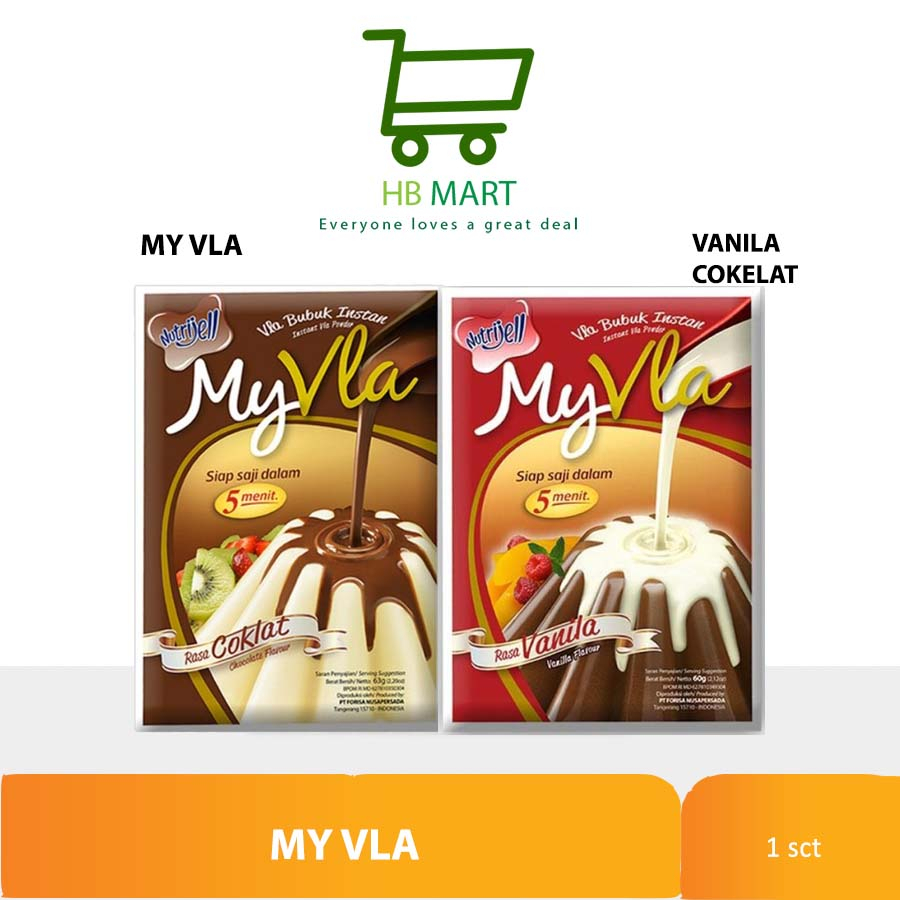 

MY VLA PUDING NUTRIJELL 63 GRAM COKLAT VANILA INSTAN BOX MYVLA INSTANT