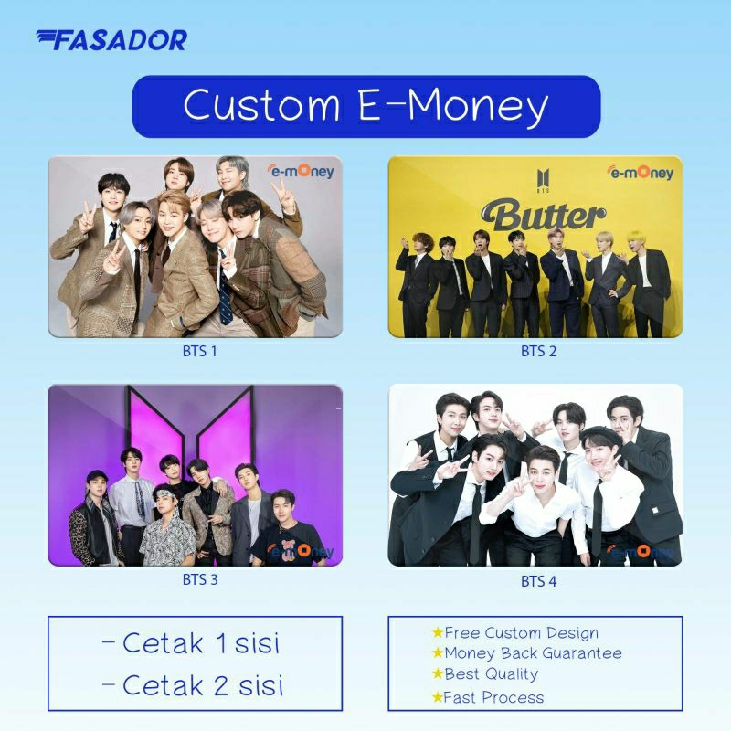 GRATIS CUSTOM NAMA E Money E-Money Card Kartu e-Toll Kereta MRT BTS