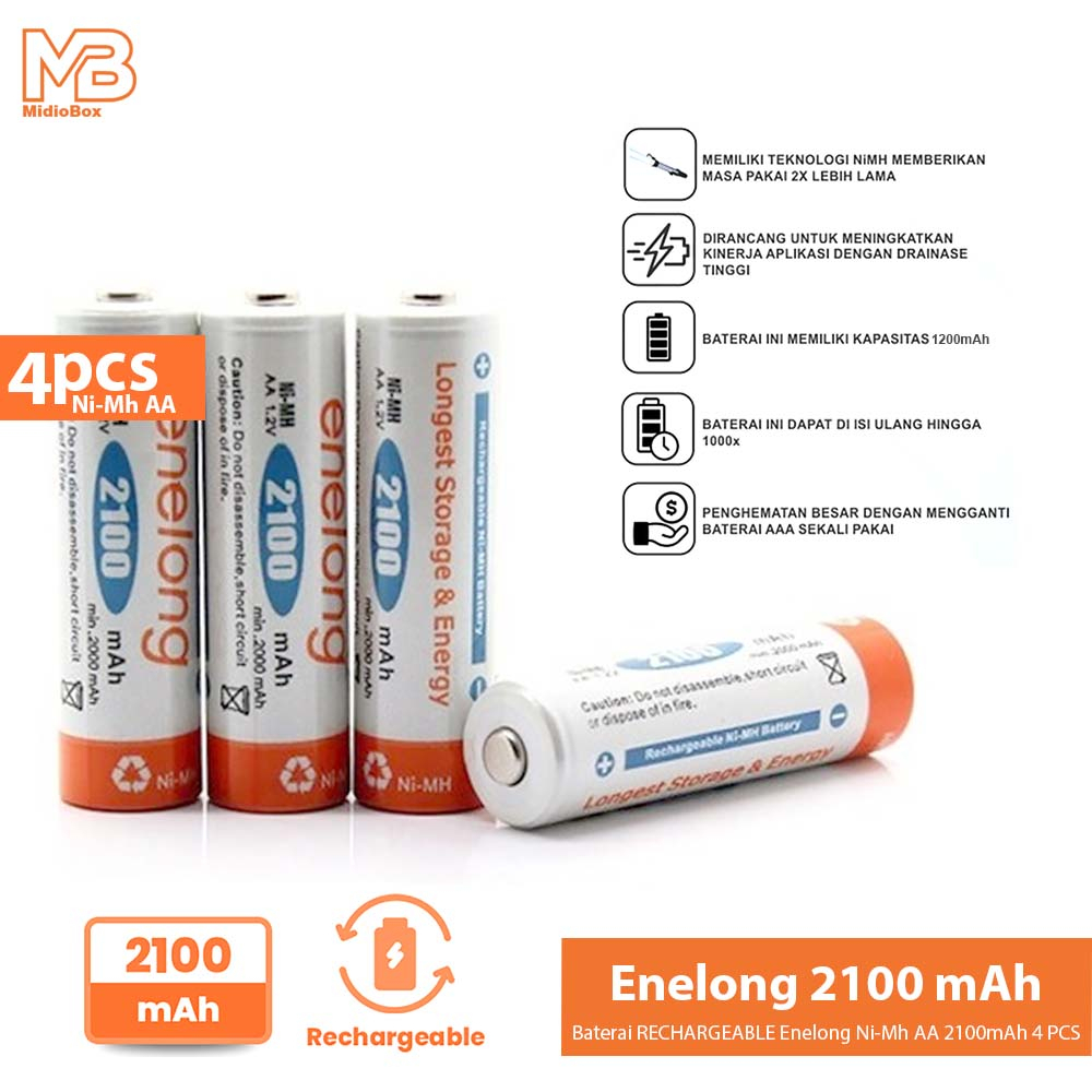 Baterai Enelong Rechargeable Ni-Mh AA 2100mAh 4 PCS