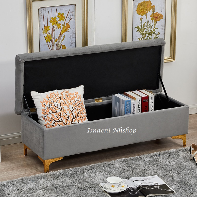 Sofa Bench Kaki Besi Multi Fungsi-Bangku Ganti Sepatu Ruang Tamu Nordik-Toko Pakaian Bangku-Sofa Hot