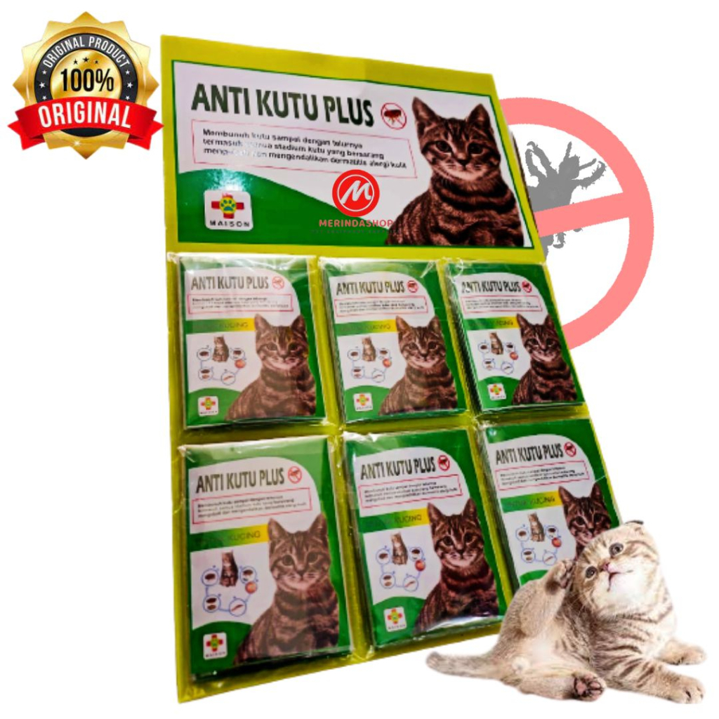 ANTI KUTU KUCING PLUS KEMASAN PACK (ISI 24 SACHET) - Obat kutu dan Jamur