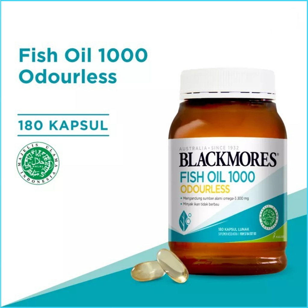 Blackmores Odourless Fish Oil 1000mg 180 Kapsul - Memelihara Kesehatan