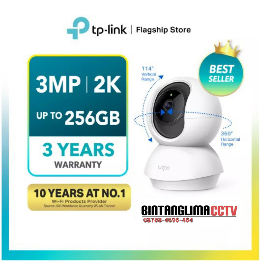 TP-Link Tapo 3mp C210 Pan/Tilt Home Security Wi-Fi Camera