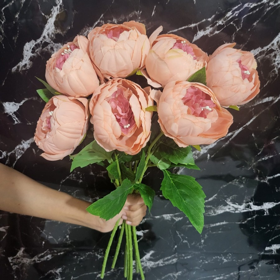 Bunga peony artificial bunga hias K1