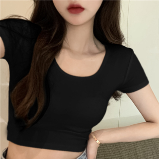 GO!BJ1120 Baju Atasan Kaos korean Wanita Sexy Crop Top Crop Tee Lengan Pendek Wanita Kekinian Fashion