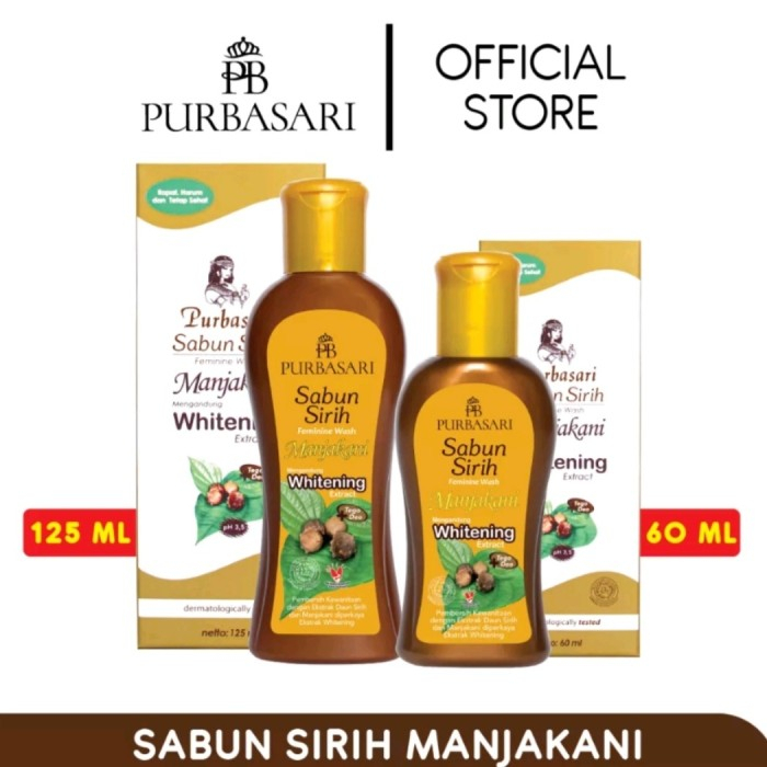 PURBASARI SABUN SIRIH MANJAKANI WHITENING PEMBERSIH KEWANITAAN 125ML