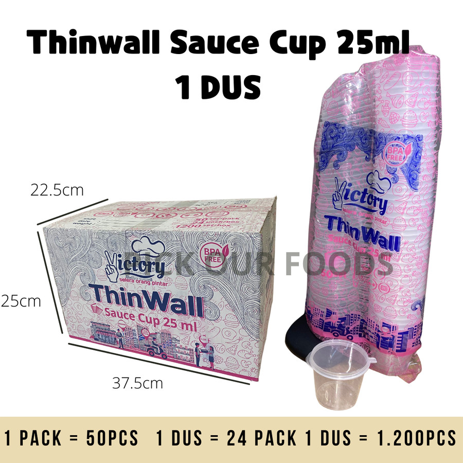 Thinwall Sauce Cup 25ml PER DUS | Tempat Saus 25 ml | Tempat Sambal | Thinwall Sauce Cup 25ml DUS