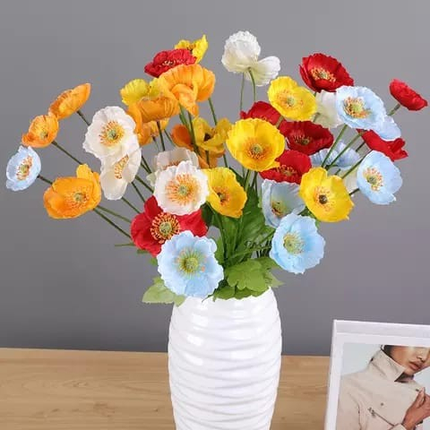 Bunga Artificial Poppy Dekorasi Affordable