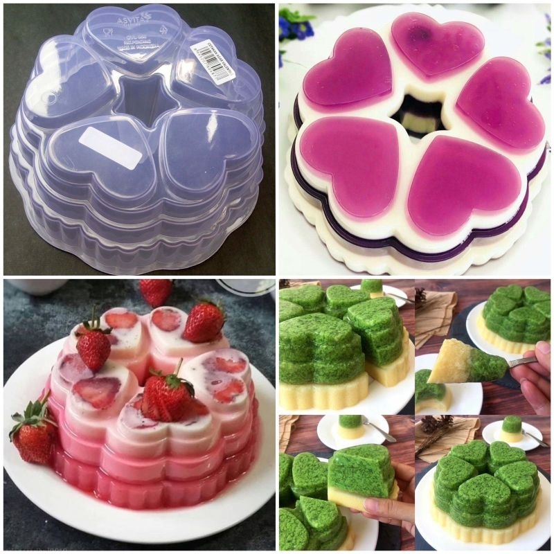 Cetakan Puding Valentine / Cetakan Pudding Hati / Loyang Puding Plastik