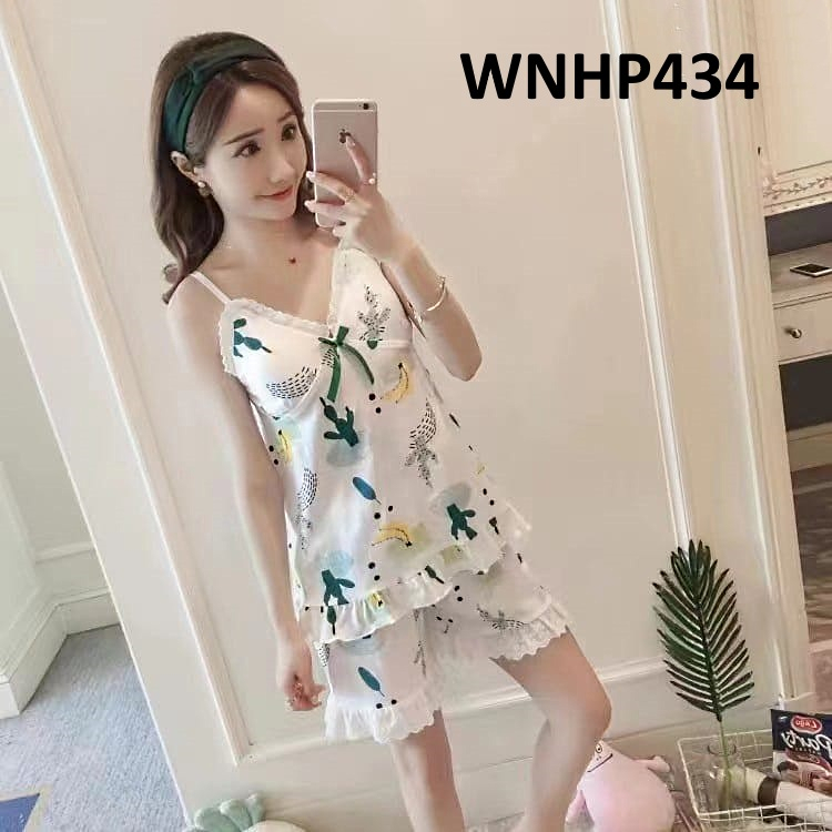 Baju Tidur Wanita Tanktop Renda Flower