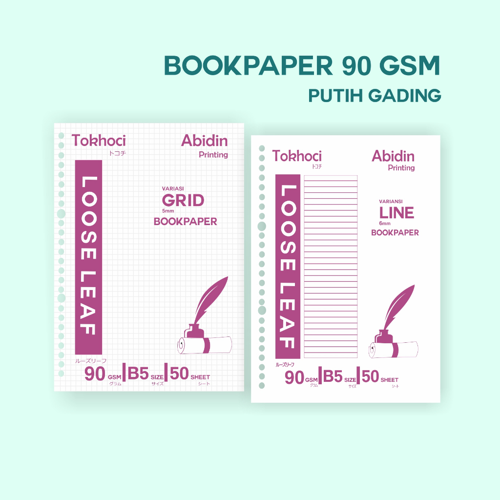 

Loose Leaf B5 - Bookpaper B5 - Kertas Binder Grid/Dotted/Polos Free Kardus Min 5 Pcs