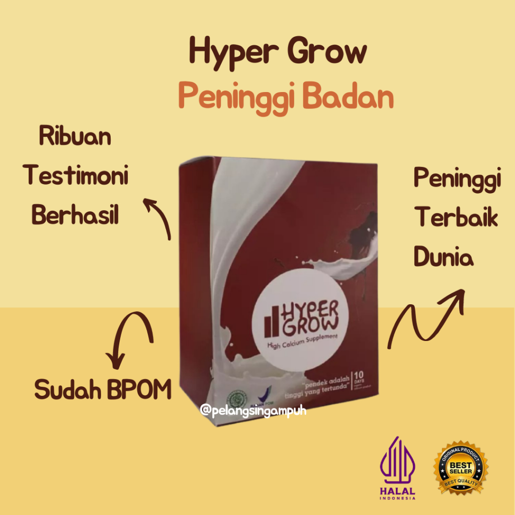 

HYPER GROW Susu Nutrient Calsium Untuk Pria & Wanita Produk Peninggi Badan Dewasa 20 tahun keatas