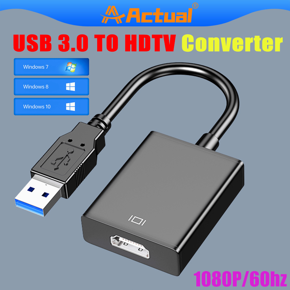 Actual【COD】Kabel USB 3.0 To HDTV Converter Adapter/ USB 3.0 To