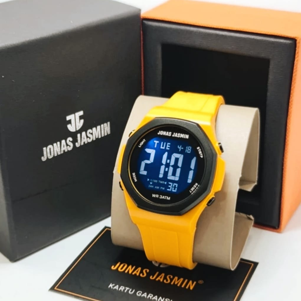 Jam tangan Pria Jonas Jasmin 5326 tali karet digital light original