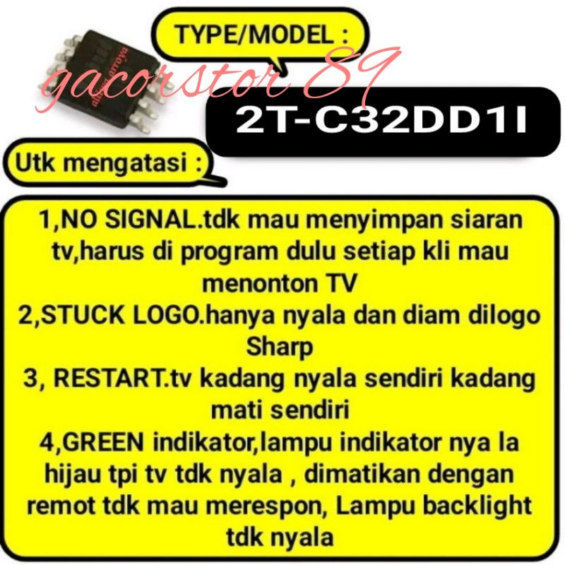 IC eprom memory tv Sharp 2T-C32DD1I 2T-C32DD11