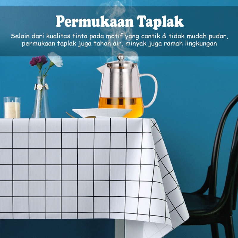 Taplak Meja Makan Taplak Meja Anti Air Anti Minyak Bahan PEVA Berbagai Motif dan Ukuran 120x152 cm Taplak meja tahan air