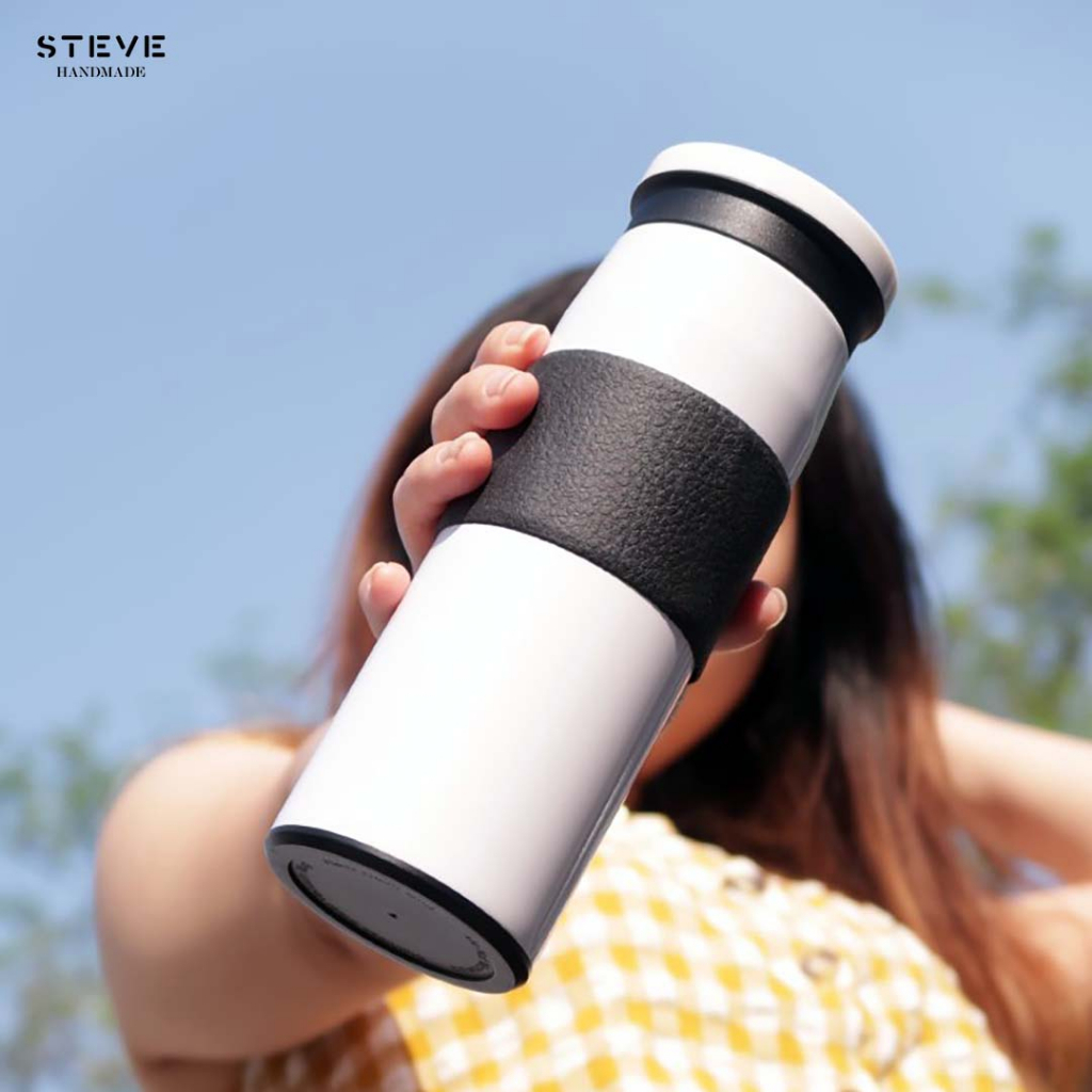 Botol minum stainless termos vacuum tumbler travel mug TM0211 Black custom Tahan Panas dan Dingin