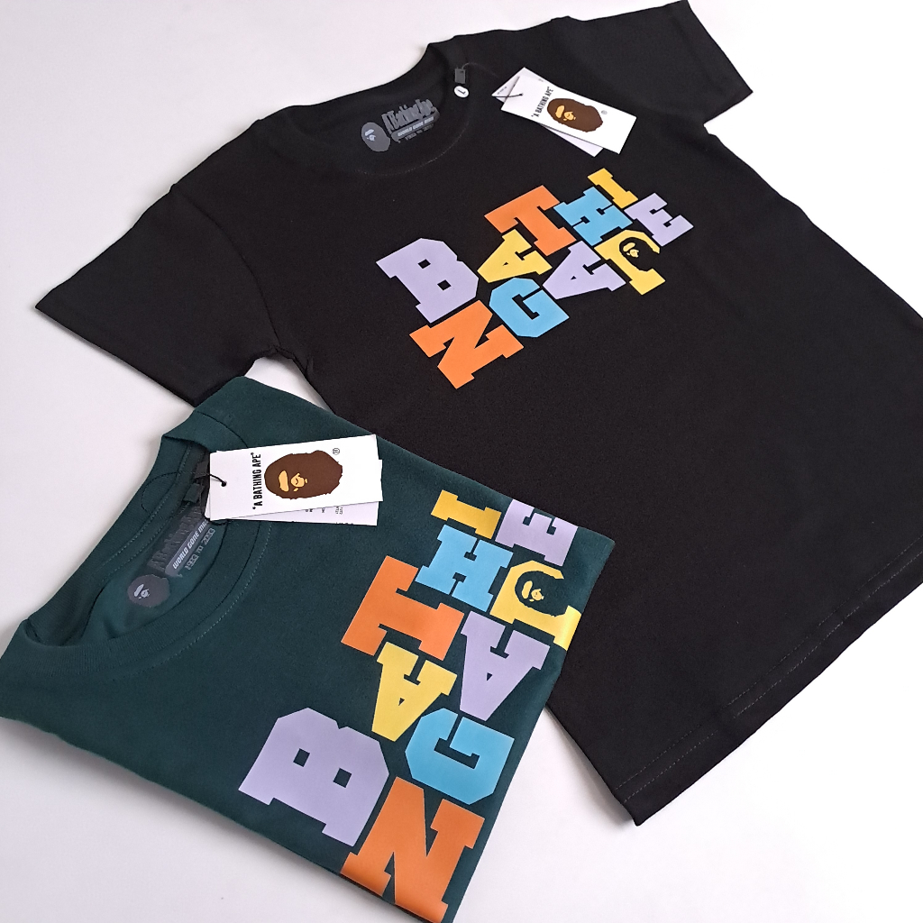 SUMMER KIDS Kaos Anak Laki Laki Perempuan 1-12 Tahun Baju Atasan Premium - BAPE ABA FONT