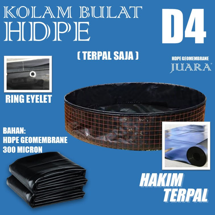 KOLAM BULAT TERPAL SAJA D4 M HDPE 300 MICRON