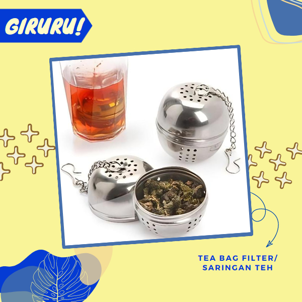 Bola Saringan Teh Stainless Steel Tea Ball Filter Infuser Model Bola Minuman Rempah