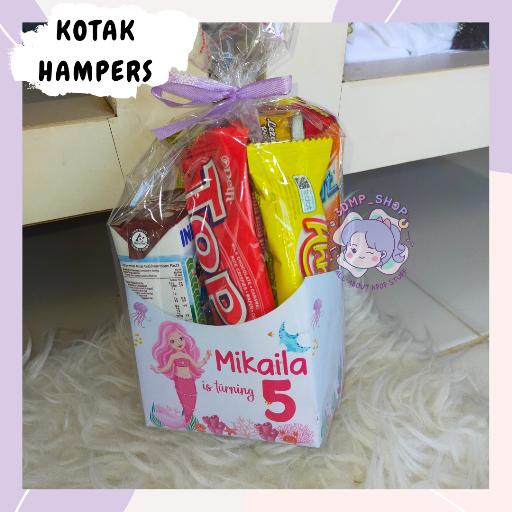 Kotak Box Hampers Souvenir Popcorn Kentang Snack Ultah (size kecil)