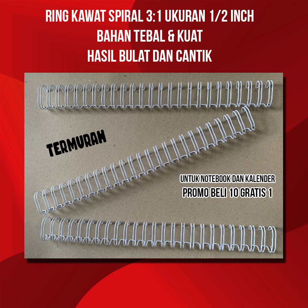 

Spiral Kawat Jilid 1/2 inch - Ring Kawat Jilid 1/2 inch - 3:1 - Putih