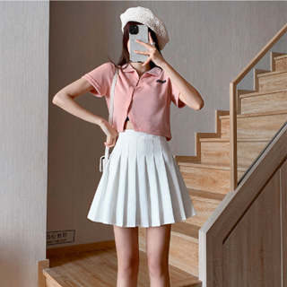 GO!RK1086 Rok Pendek Mini Korean Women With Inner Polos Model Lipat Fashion Korean