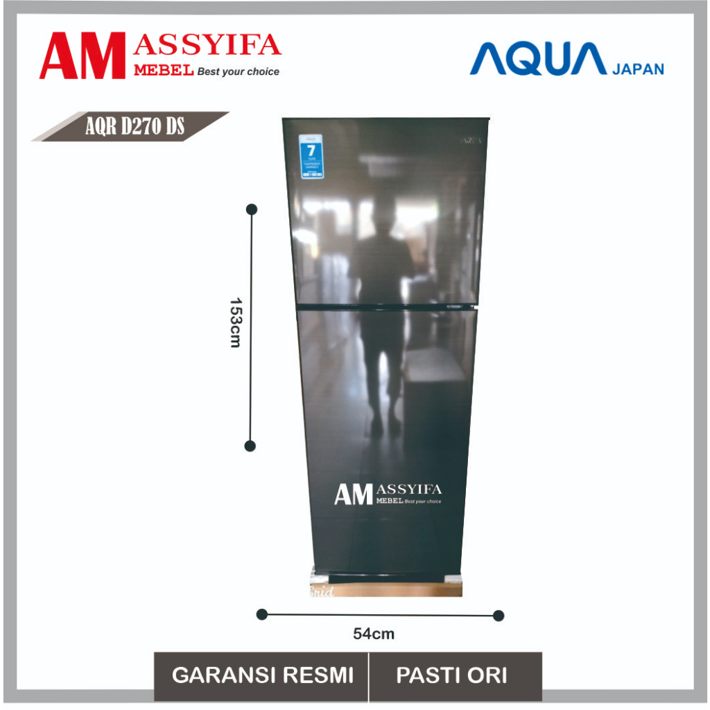 KULKAS AQUA 2 PINTU AQR 270 DS JUMBO GARANSI RESMI