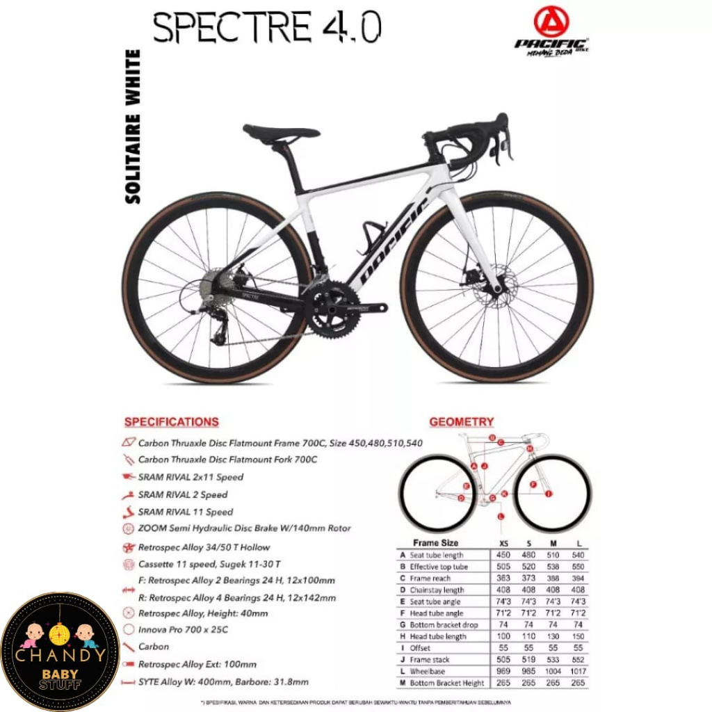 SEPEDA BALAP ROAD BIKE PACIFIC SPECTRE 4.0 SEPEDA DEWASA 700C