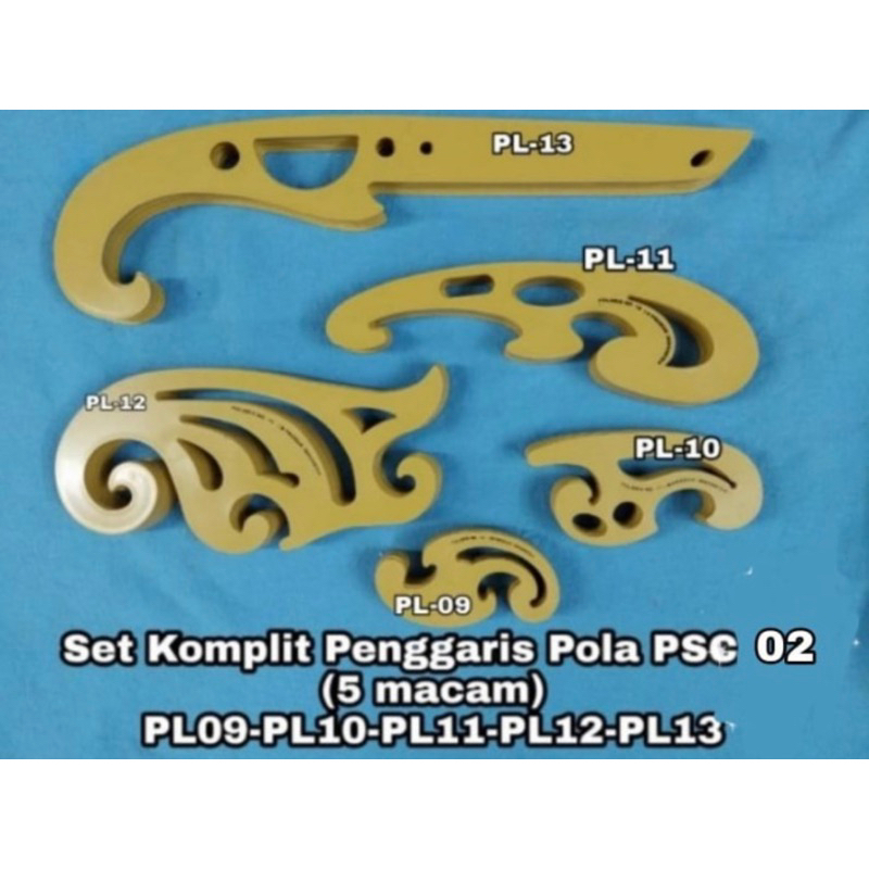 Penggaris Pola Komplit Set PSC-02 (5 macam penggaris)