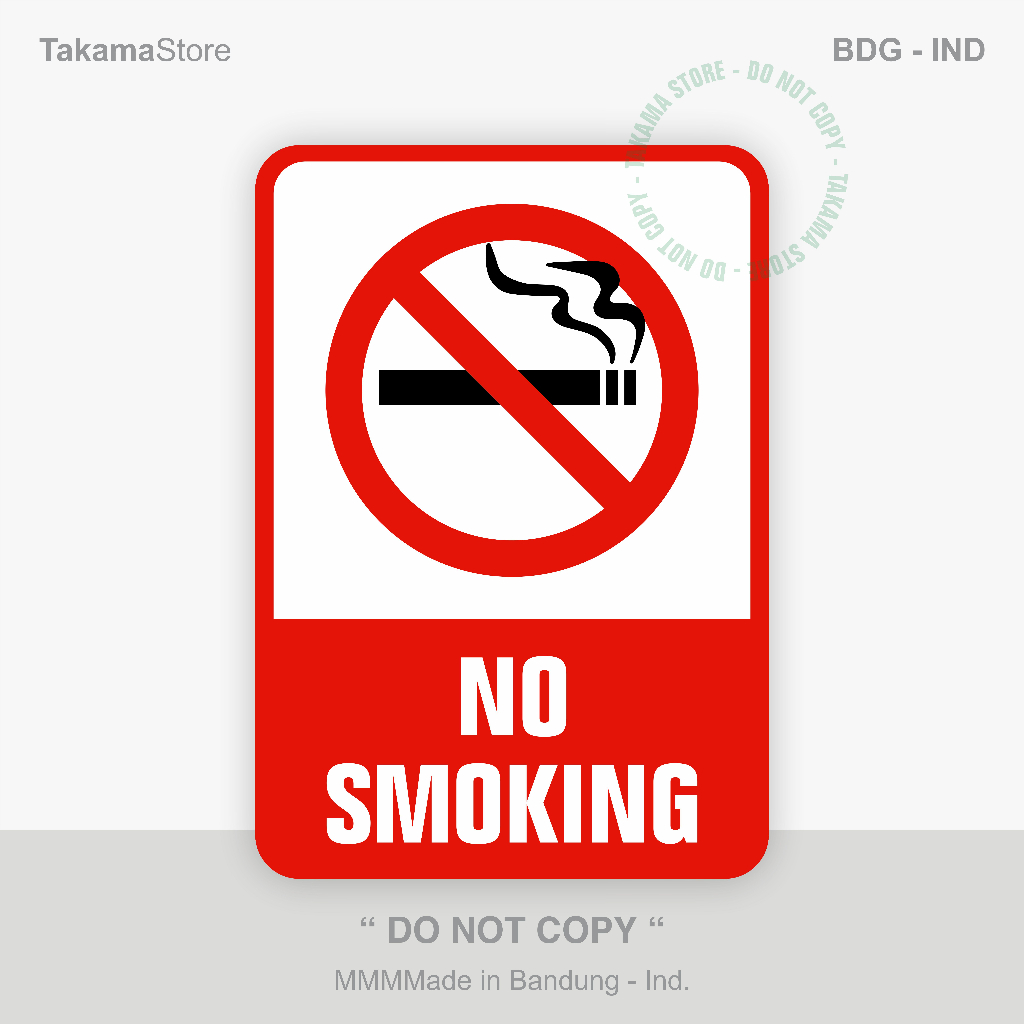 

No smoking sign - Size 35cm x 50cm - Alumunium plate