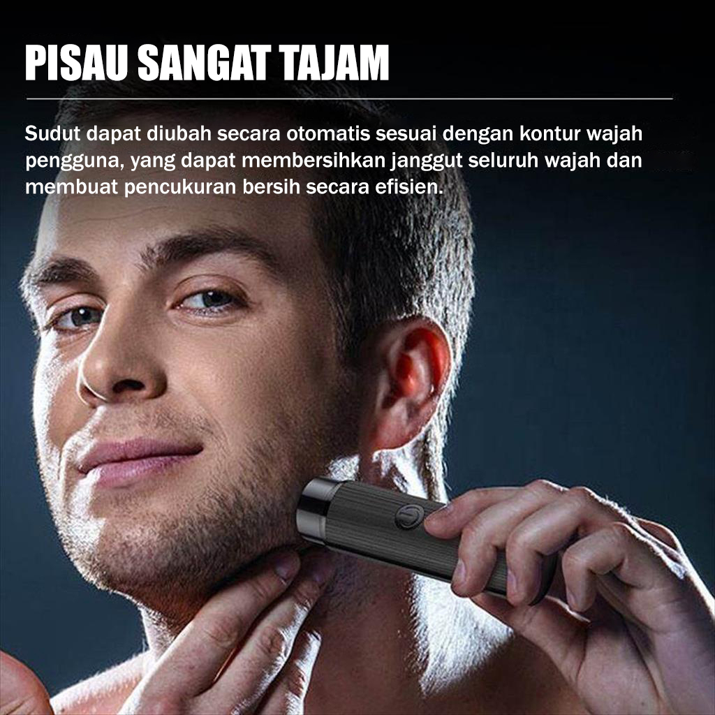 Alat Cukur Mini Jenggot Kumis Elektrik Portable Dapat Di Cas - Alat Cukur Jenggot / Kumis Elektrik Micro Usb Charge - Electric Mustache Beard Trimmer - Bentuk Tabung