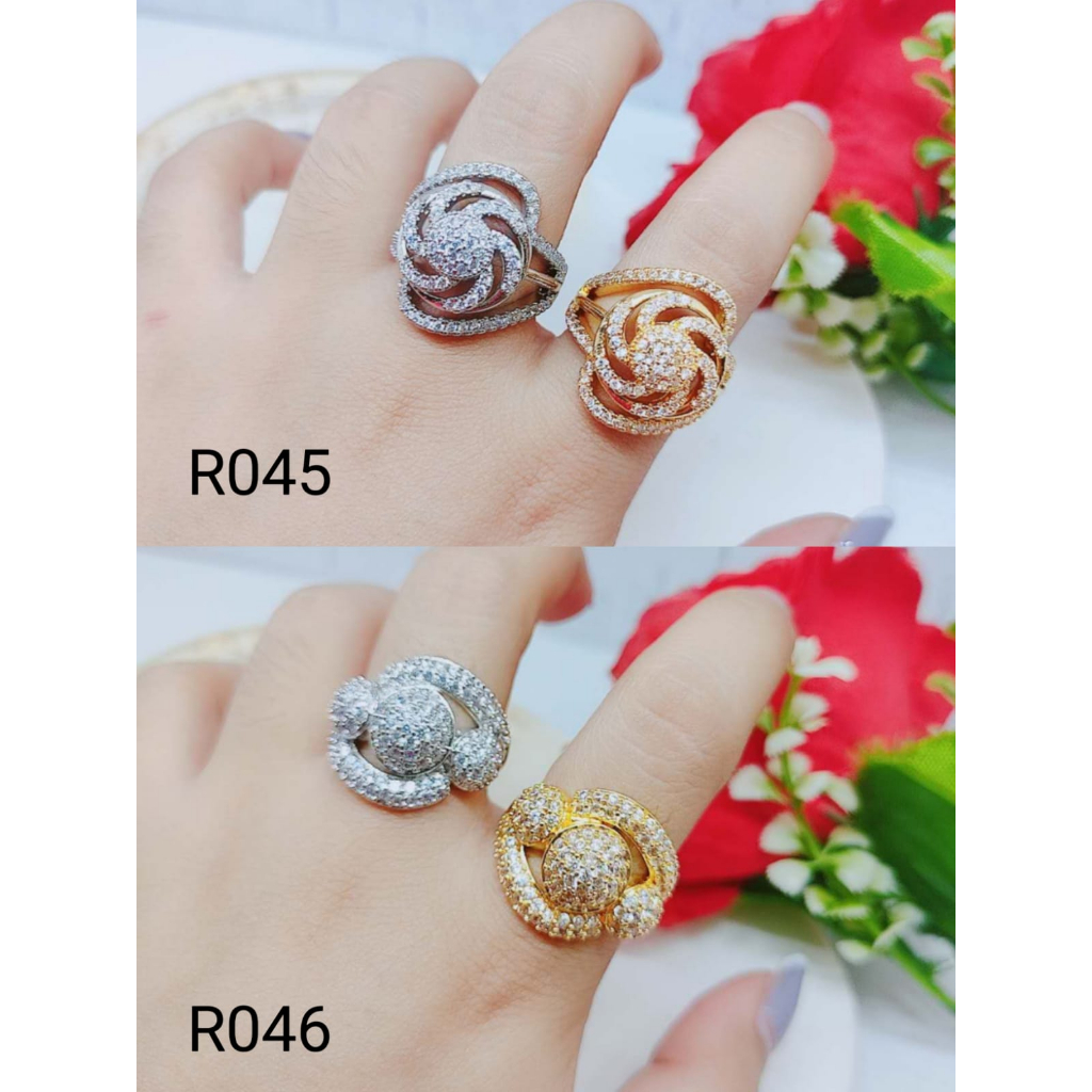 Cincin Xuping Mata Full Lapis Emas Perhiasan Fashion R045/R046