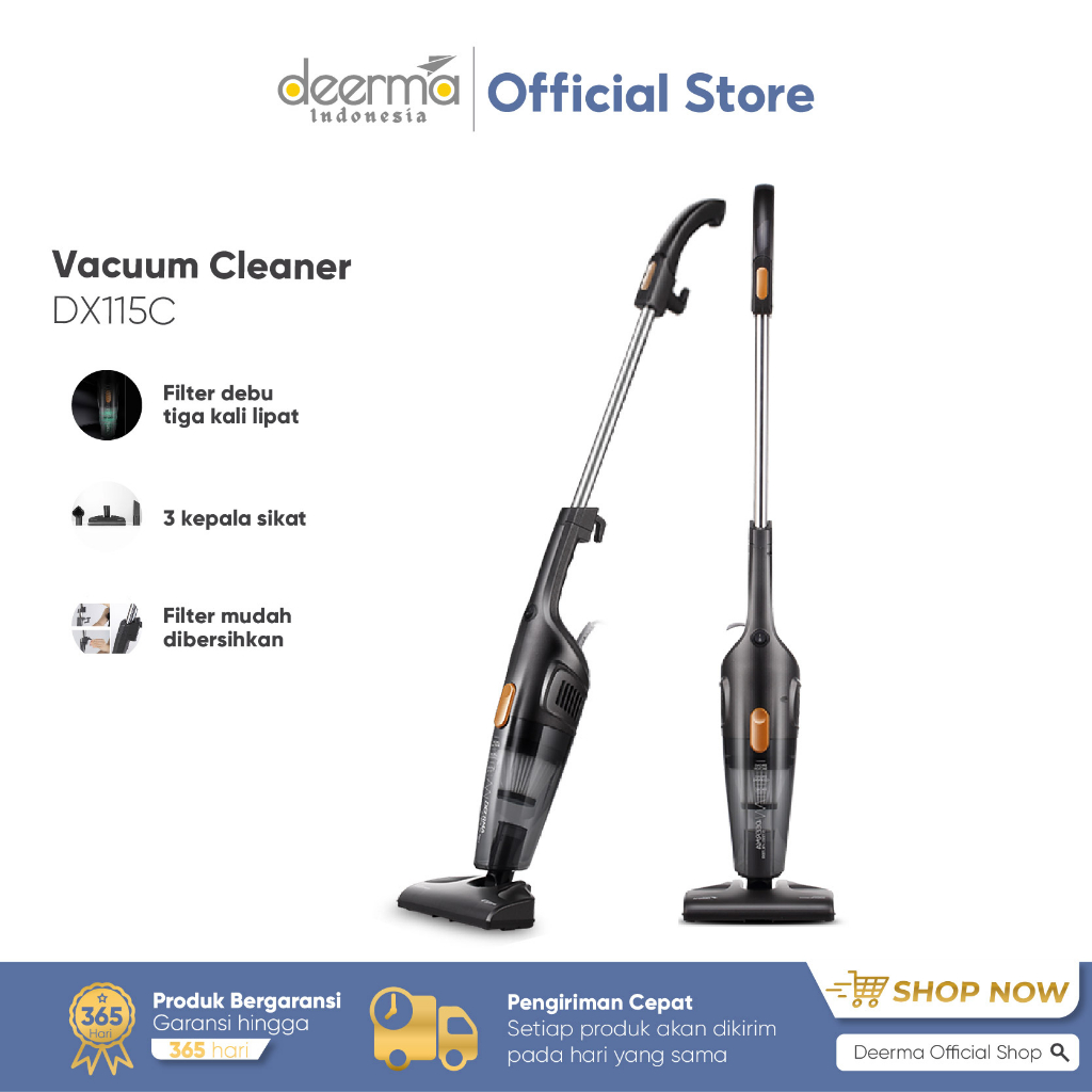 	 Deerma DX115C Portable Handheld 2 in 1 Silent Vacuum Cleaner home penyedot debu	