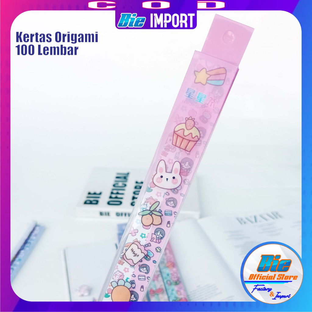 Kertas Origami Panjang isi 100 Lembar karakter premium Impor Best Seller