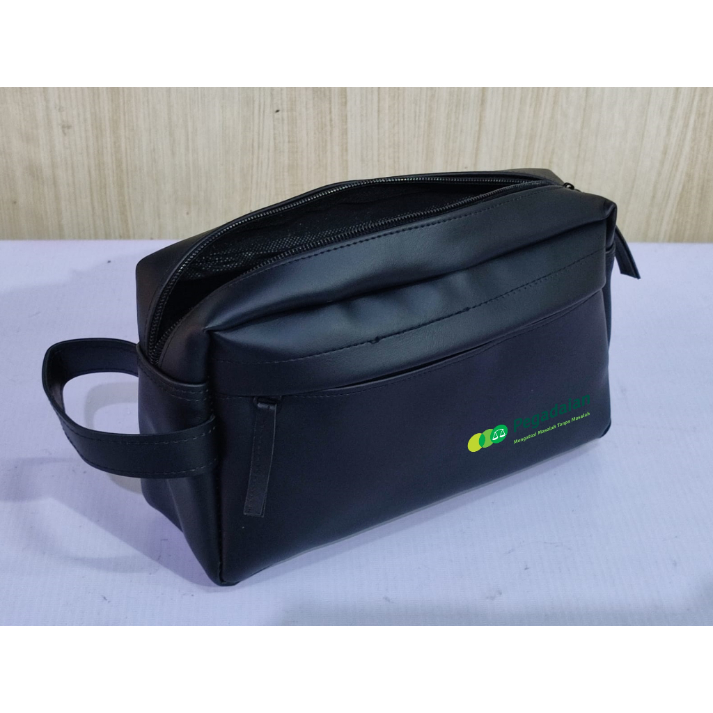 Souvenir Clutch Pria Original Kulit Sintetis Logo Pegadaian/HandBag Wanita Logo Pegadaian Dtf Uv/Clu
