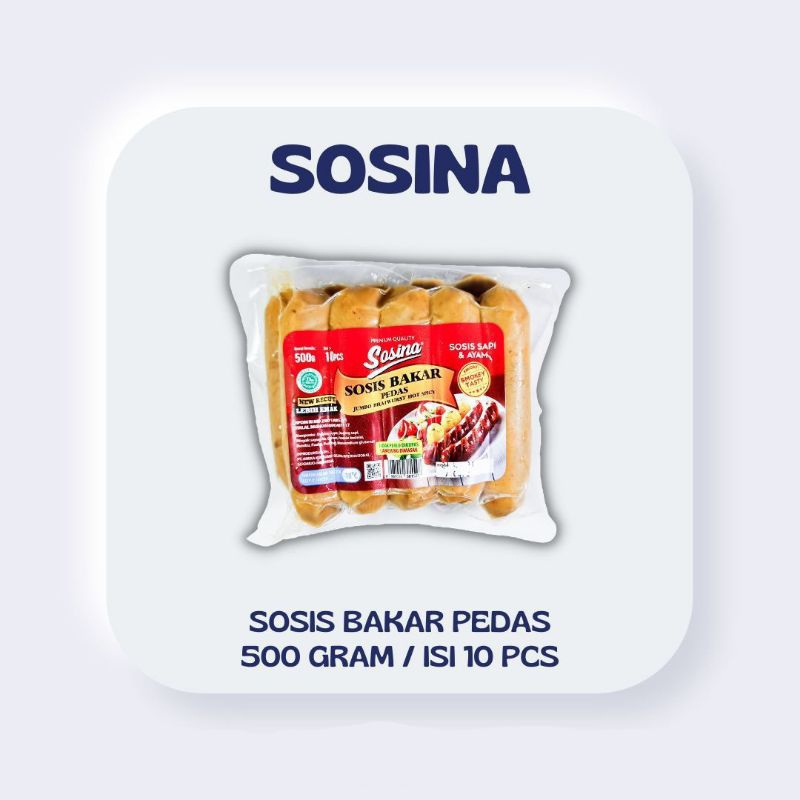 

ADDRIELLA Sosina Sosis Bakar Pedas 500gr/Isi 10pcs | Sosina/Frozenfood/Frozenfood Murah