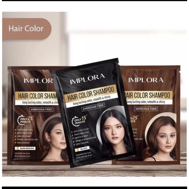 IMPLORA Hair Color Shampo Pewarna Rambut Natural Original BPOM / sampo warna implora