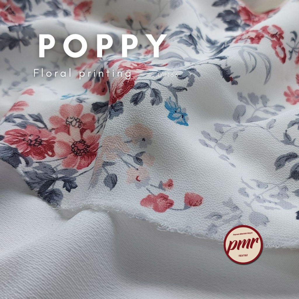 Kain Ceruty POPPY Kain Dress dan Kain Blouse Kain Premium Tebal Halus Ringan - HARGA1/2YARD