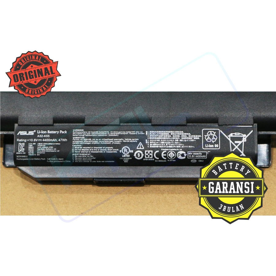 Baterai Original Asus A32-K55 A33-K55 A41-K55 A45 A55 K45 K55 A75 k75