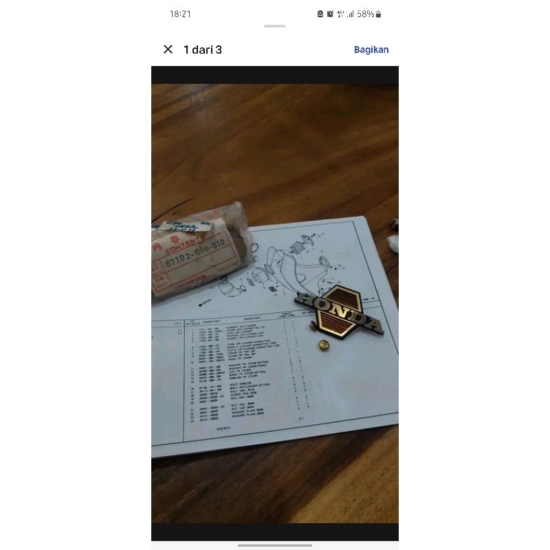 emblem sayap honda c70 mk3 deluxe c90 original orisinil asli new nos